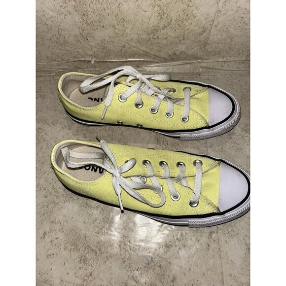 Converse All Star Neon Yellow Casual Lace Up Classic Unisex Sneakers Size 6 - Picture 3 of 8